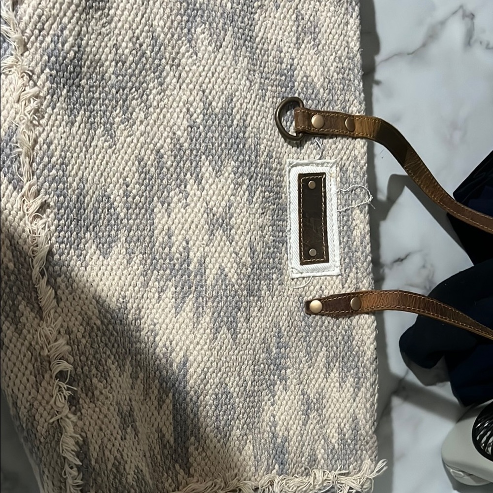 Myra Bag Cream and Brown Tote with Elegant Design